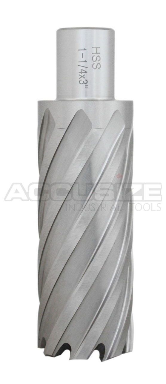 Fraises annulaires H.S.S. 3" Profondeur de coupe avec tige Weldon 3/4", sol CBN, norme ANSI