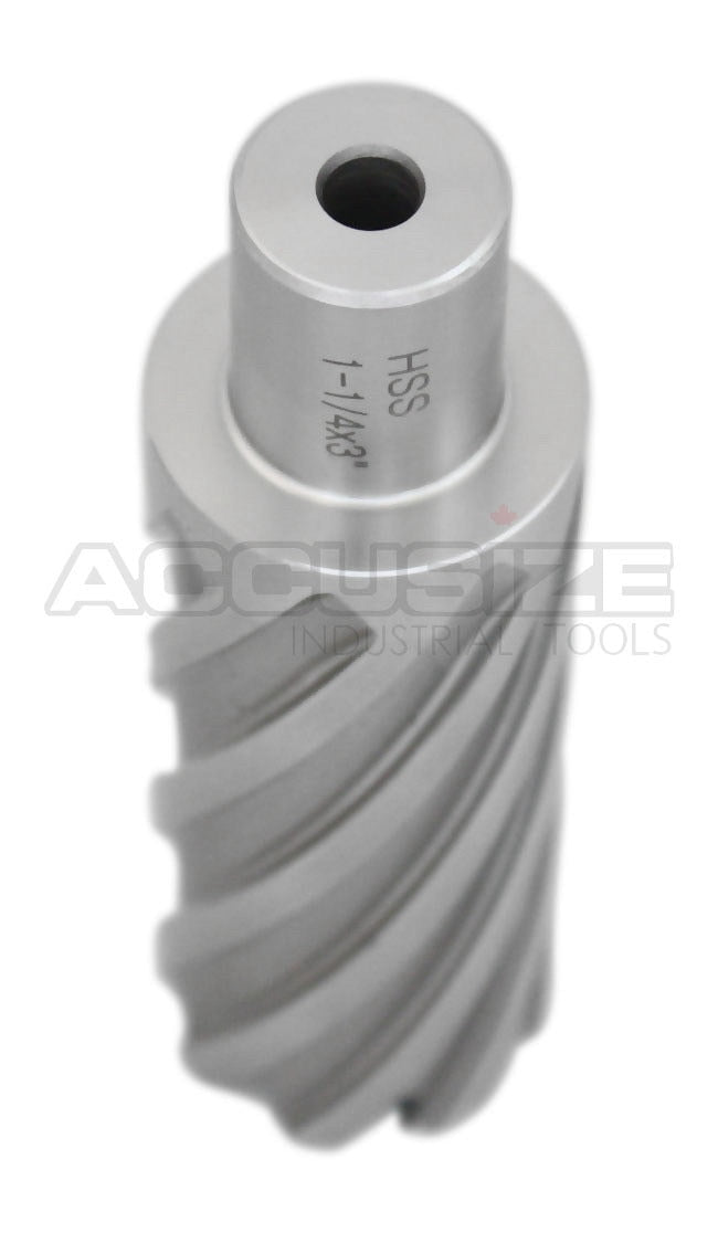Fraises annulaires H.S.S. 3" Profondeur de coupe avec tige Weldon 3/4", sol CBN, norme ANSI