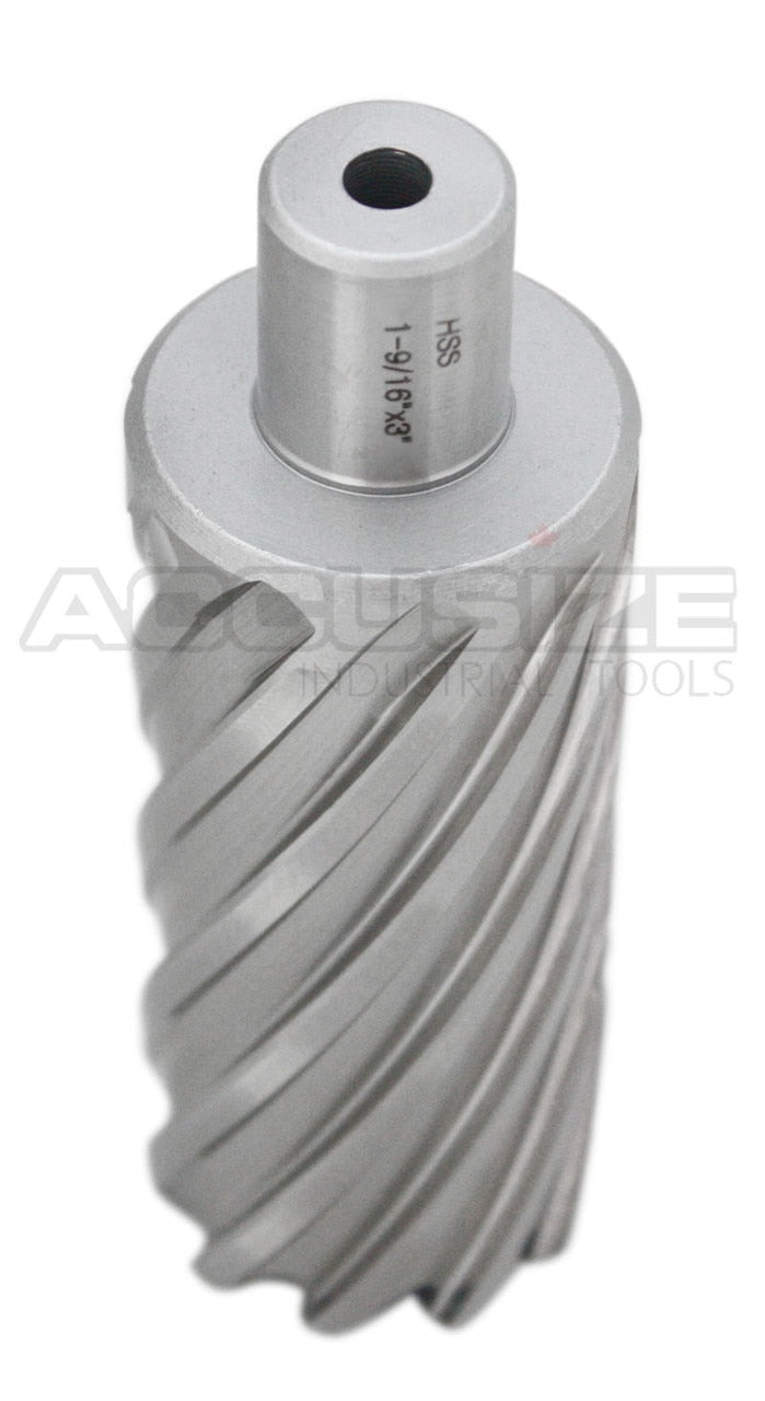 Fraises annulaires H.S.S. 3" Profondeur de coupe avec tige Weldon 3/4", sol CBN, norme ANSI