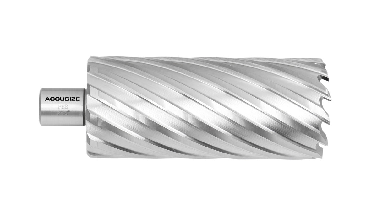 Accusize Industrial Tools 2" Cutting Dia x 4" Cutting Depth with 3/4" Weldon Shank High Speed Steel Slugger Cutter, CBN Ground, 2084-2037