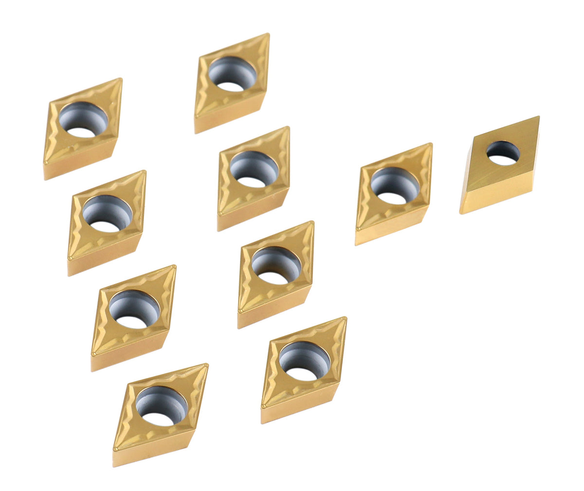 DCMT Inserts en carbure revêtus de Tin, 10 pièces/boîte
