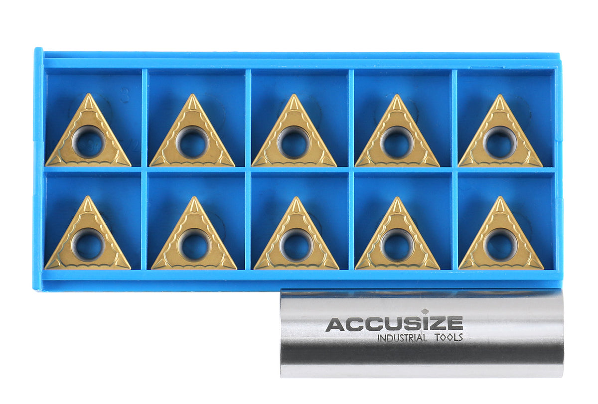 Carbide Inserts, TCMT, TiN / CVD Coated, 10 PCS/SET