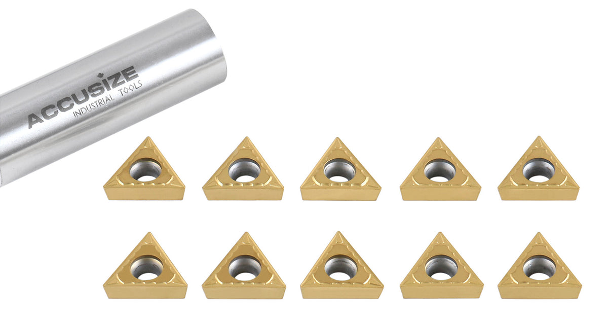 Carbide Inserts, TCMT, TiN / CVD Coated, 10 PCS/SET
