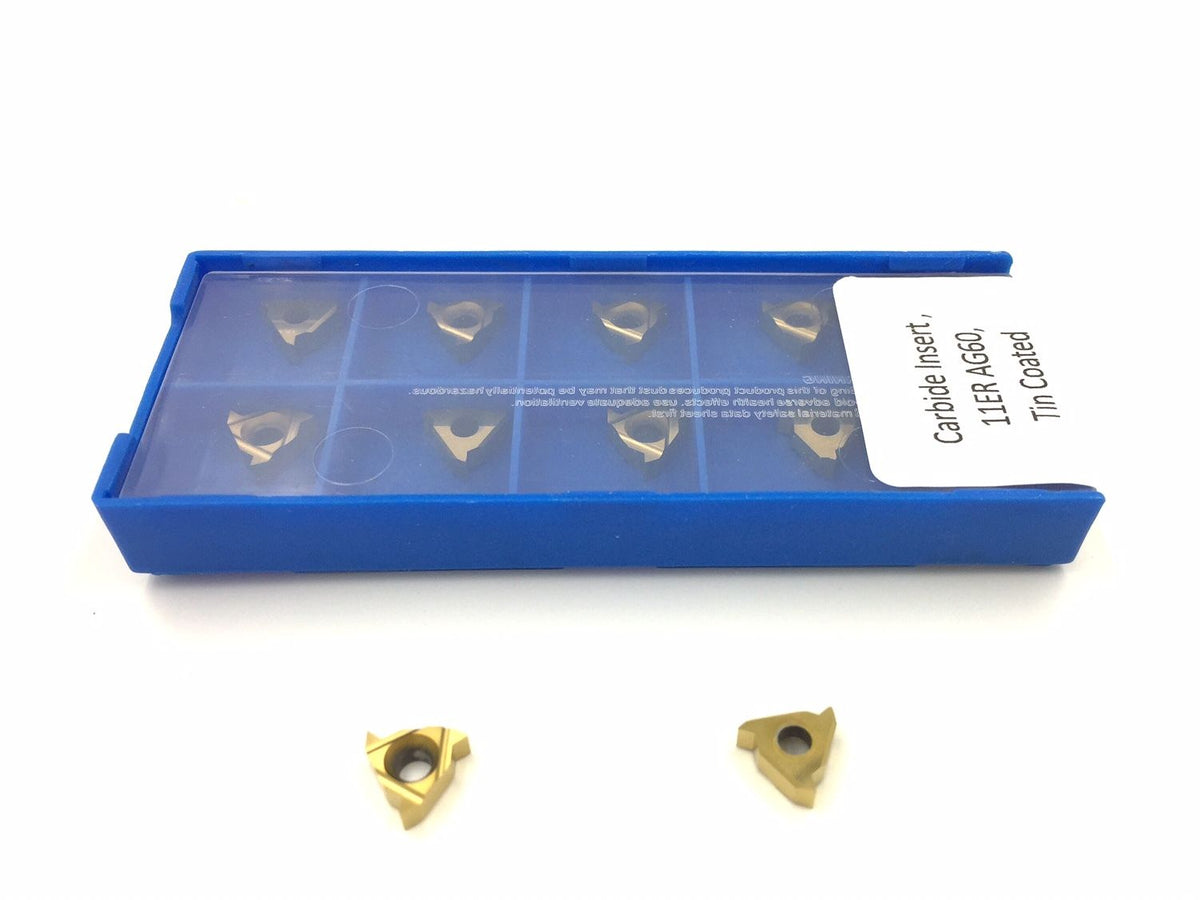 AG60, A60, Carbide Threading Inserts, TiN Coated, 10 Pcs/Box