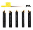 5/16'' by 2'' Oal 5 Pc Indexable Turning Tool Set with Tcmt1.8(1.5) Carbide Inserts, 2380-5042