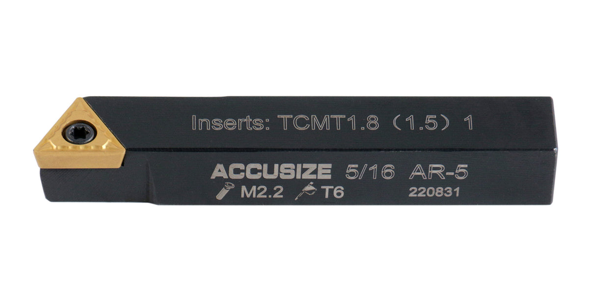 5/16'' by 2'' Oal 5 Pc Indexable Turning Tool Set with Tcmt1.8(1.5) Carbide Inserts, 2380-5042
