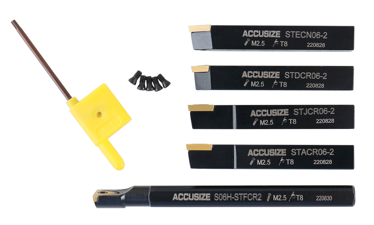 3/8" 5ps/set Indexable Turning Tool Set (4Ps turning + 1 PC boring), 2386-0038