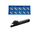 Porte-outils à découpage indexables avec inserts en carbure pour acier et aluminium