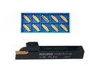 5/8'' x 5/8" Cut-Off Holder, Parting Tool, Mgehr10-3b of 2387-2005 with 10 Carbide Inserts for Cutting Steel 2387-0005ins