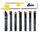 1/4'' Shank 7 Pc Indexable Carbide Turning Tool Set in Fitted Box, 2387-2001