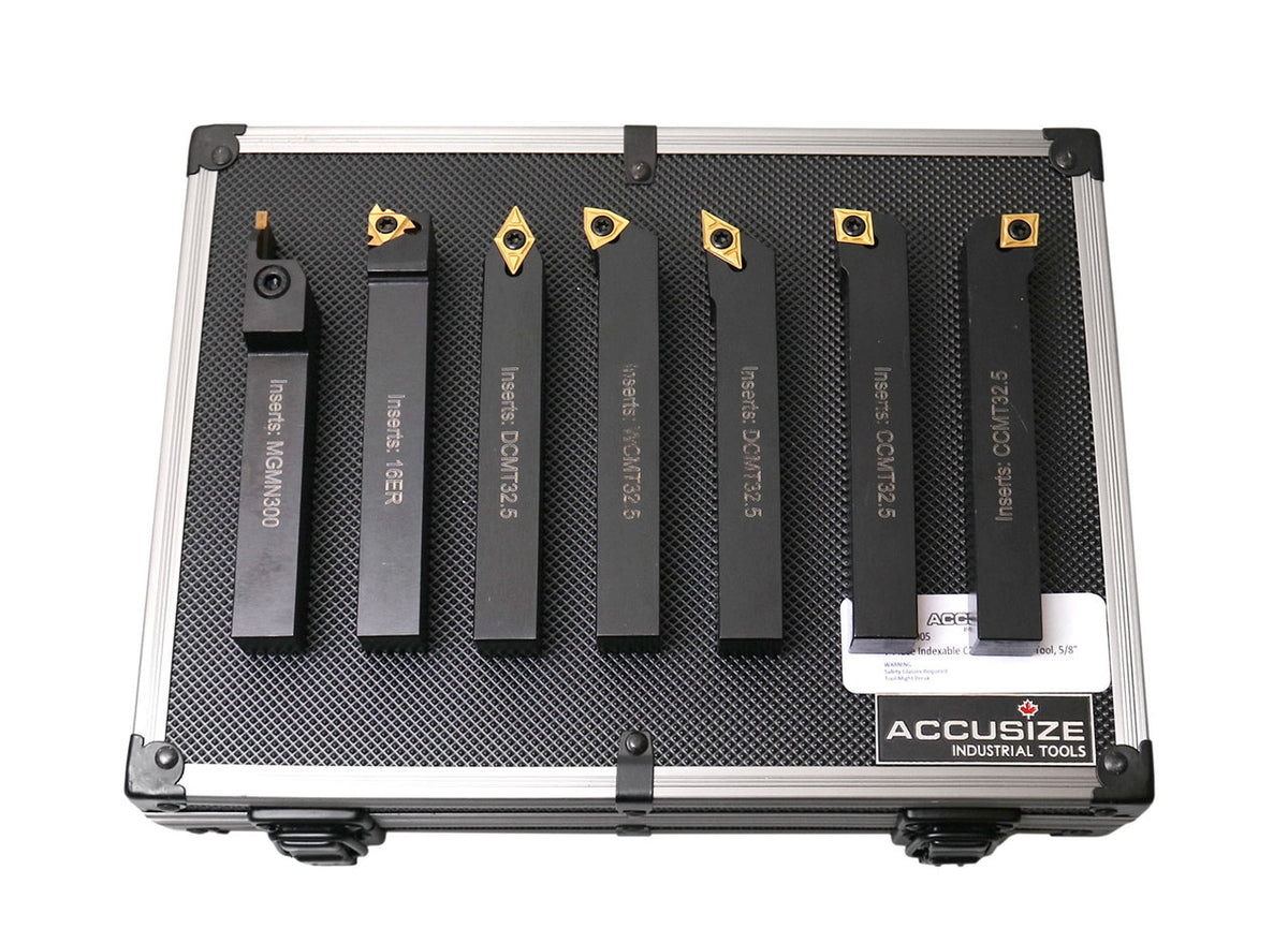 7 pcs Outils de tournage en carbure indexables avec inserts supplémentaires
