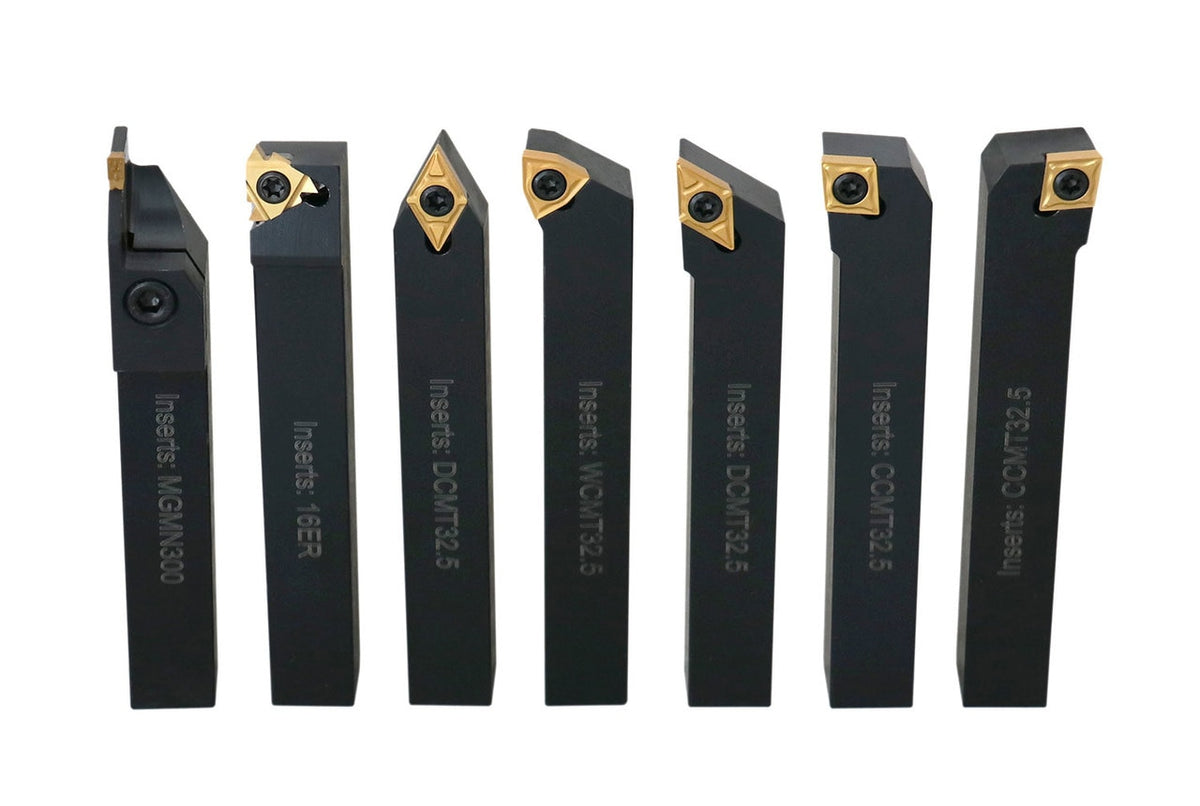 7 pcs Outils de tournage en carbure indexables avec inserts supplémentaires
