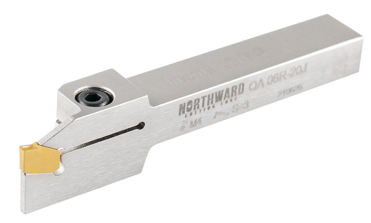 3/8'' by 1/2'' Heavy Duty Indexable Grooving/Parting Holder with a Gtn-2 Tin Coated Carbide Insert, 2415-5022