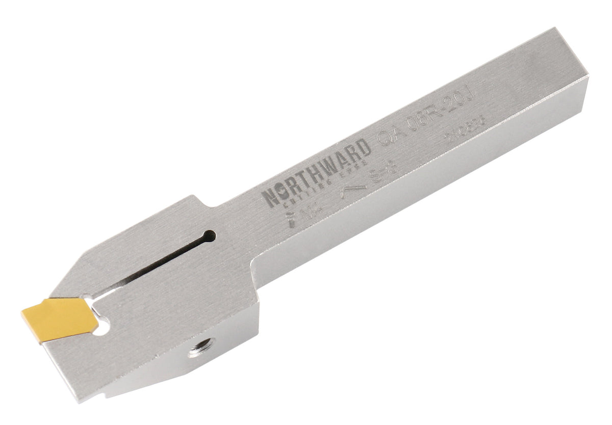 3/8'' by 1/2'' Heavy Duty Indexable Grooving/Parting Holder with a Gtn-2 Tin Coated Carbide Insert, 2415-5022