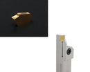 Porte-rainures et coupures indexables robustes avec embouts GTN extra 10 enrobés en carbure étN, 3/8", 1/2', 3/4", & 1", main droite