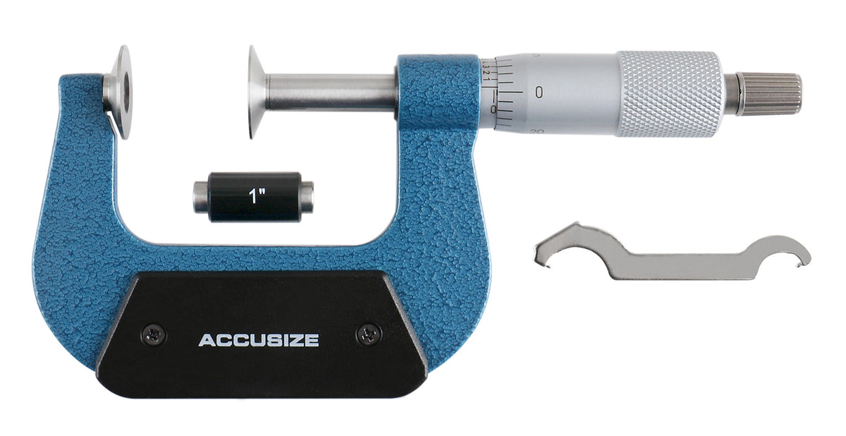1-2'' Range x 0.0001'' Resolution Disc Type Micrometer in Fitted Box, 2502-2001