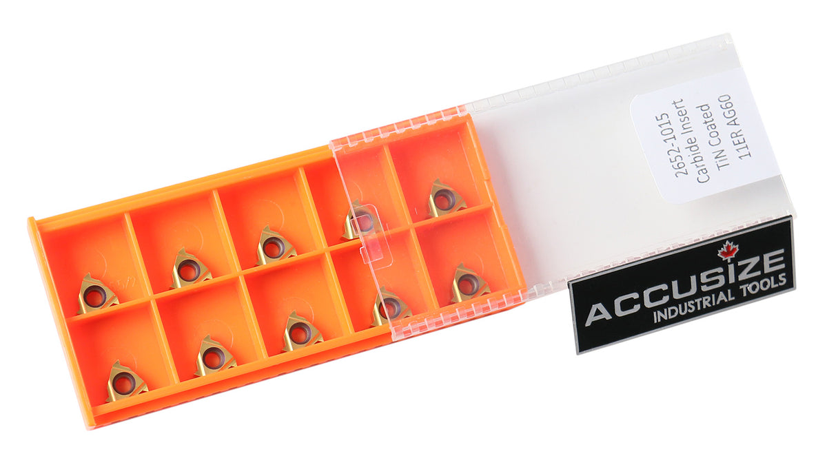 AG60, A60, Carbide Threading Inserts, TiN Coated, 10 Pcs/Box