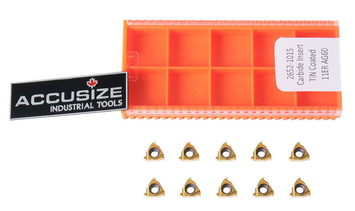 AG60, A60, Carbide Threading Inserts, TiN Coated, 10 Pcs/Box