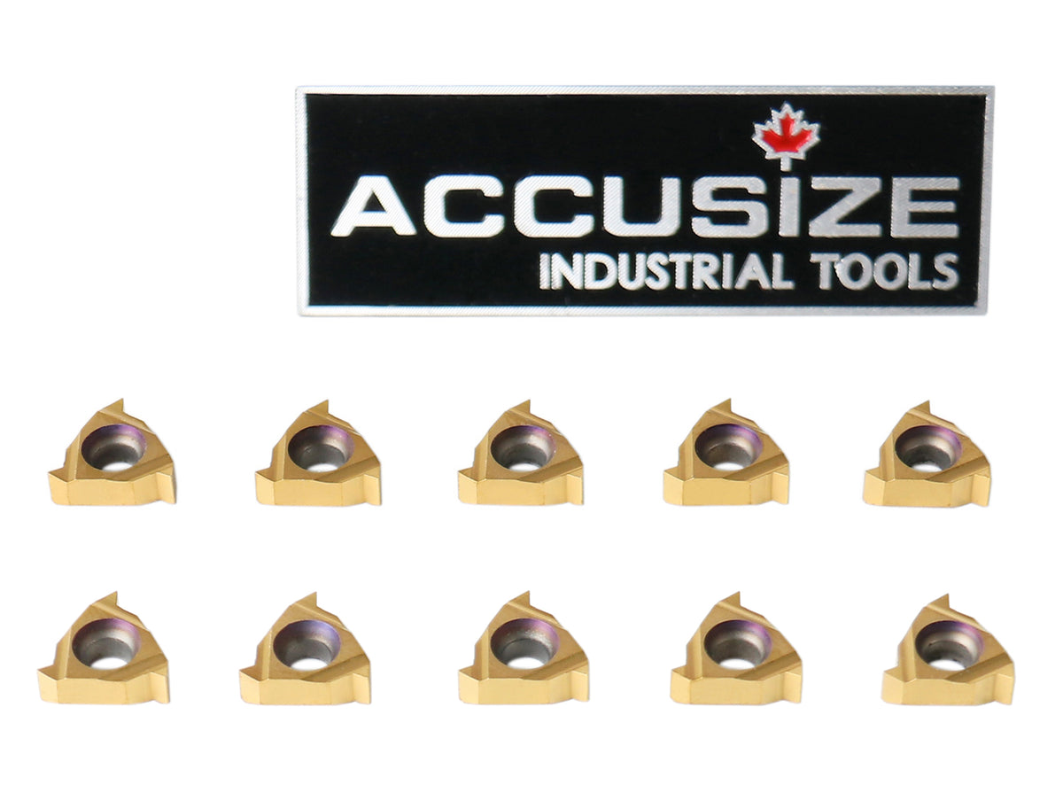 AG60, A60, Carbide Threading Inserts, TiN Coated, 10 Pcs/Box