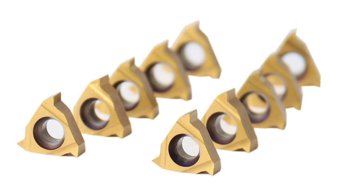 AG60, A60, Carbide Threading Inserts, TiN Coated, 10 Pcs/Box