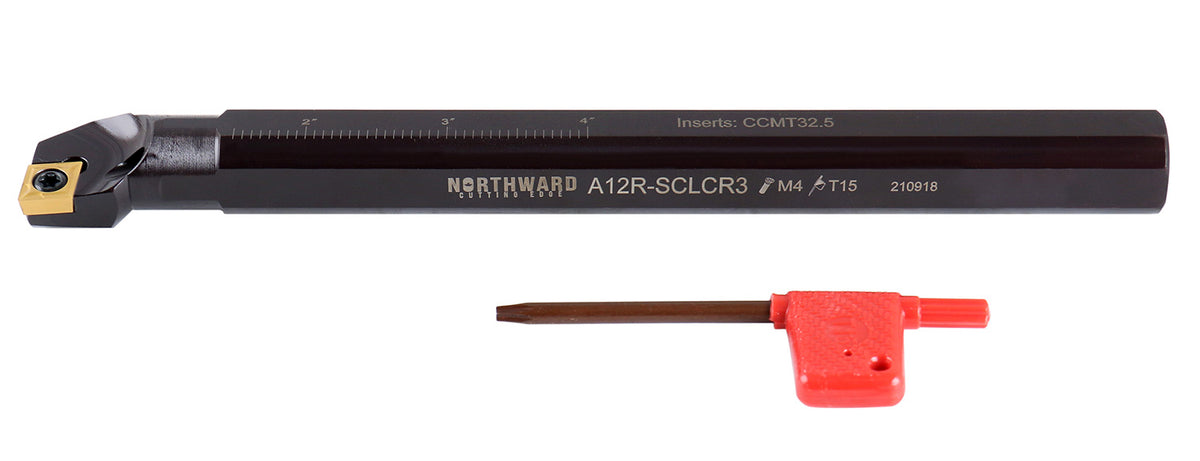3/4'' Shank by 7.98'' Oal Right Hand Sclcr Coolant Through Indexable Boring Bar with 1 Ccmt Carbide Insert, 2800-0038