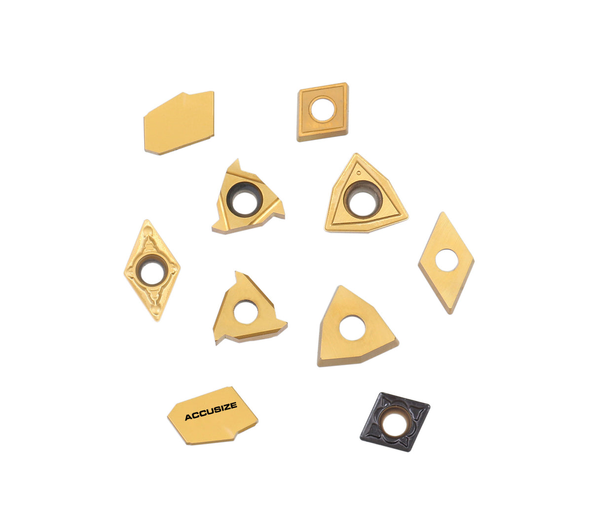 Accusize Industrial Tools 2 Pc of Each Kind of Carbide Inserts for 2988-0012, CVD Coated and Tin Coated, Total 10 Pieces, 2988-0012Inserts