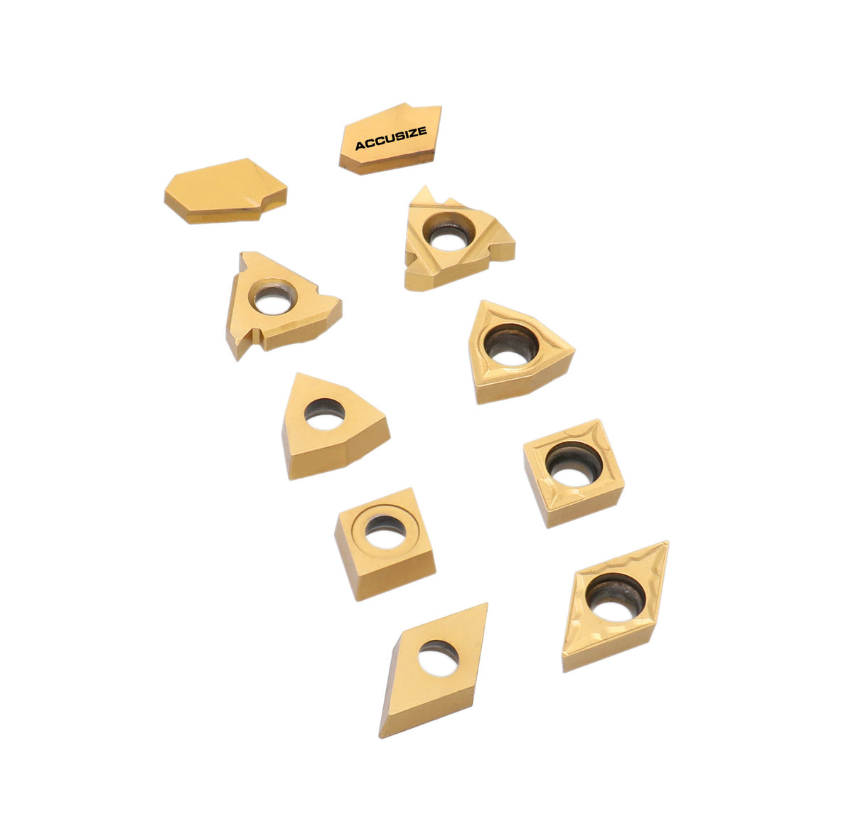 Accusize Industrial Tools 2 Pc of Each Kind of Carbide Inserts for 2988-0034, CVD Coated and Tin Coated, Total 10 Pieces, 2988-0034Inserts