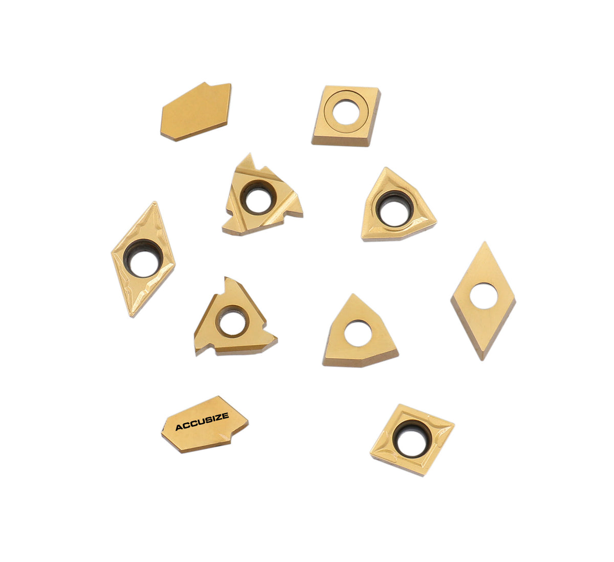 Accusize Industrial Tools 2 Pc of Each Kind of Carbide Inserts for 2988-0034, CVD Coated and Tin Coated, Total 10 Pieces, 2988-0034Inserts