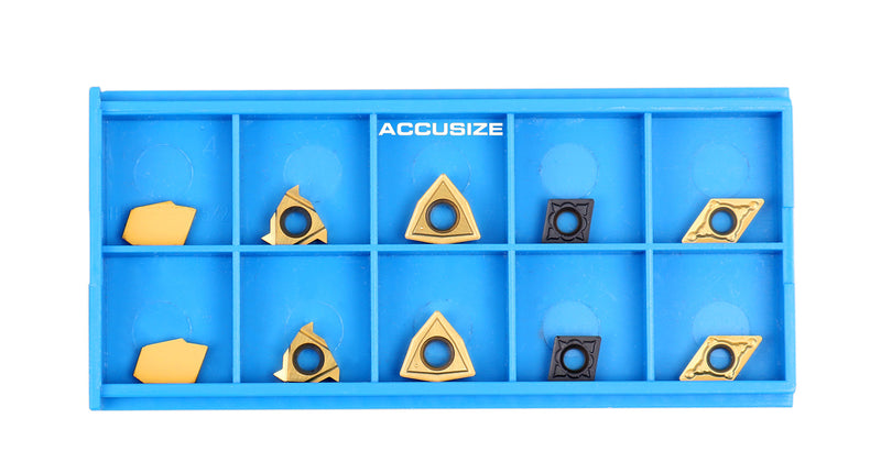 Accusize Industrial Tools 2 Pc of Each Kind of Carbide Inserts for 2988-0038, CVD Coated and Tin Coated, Total 10 Pieces, 2988-0038Inserts