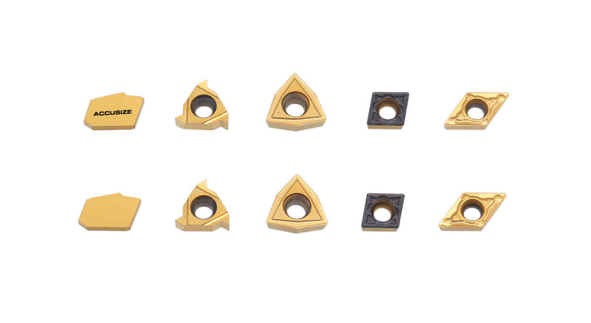 Accusize Industrial Tools 2 Pc of Each Kind of Carbide Inserts for 2988-0038, CVD Coated and Tin Coated, Total 10 Pieces, 2988-0038Inserts