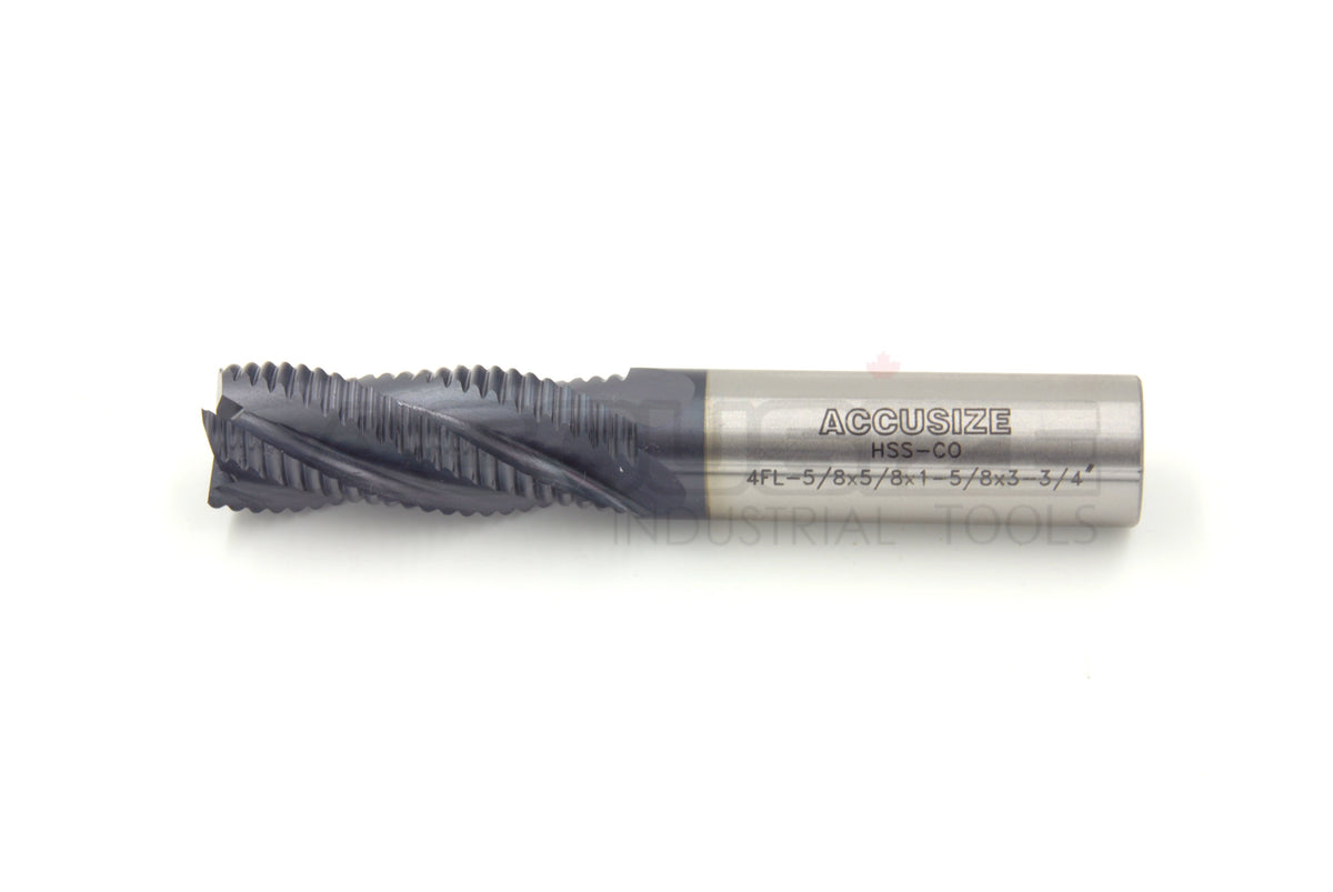 Standard Tooth, TiAlN Coated, M42-8% Cobalt Roughing End Mills