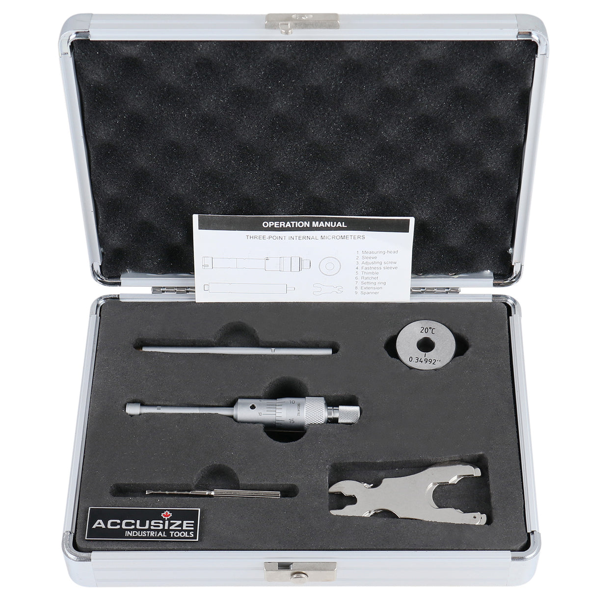 Three -Point Internal Micrometers, Ratchet Stop