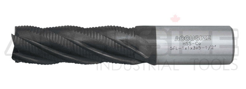 Fine Tooth, TiAlN Coated, M42-8% Cobalt Roughing End Mills