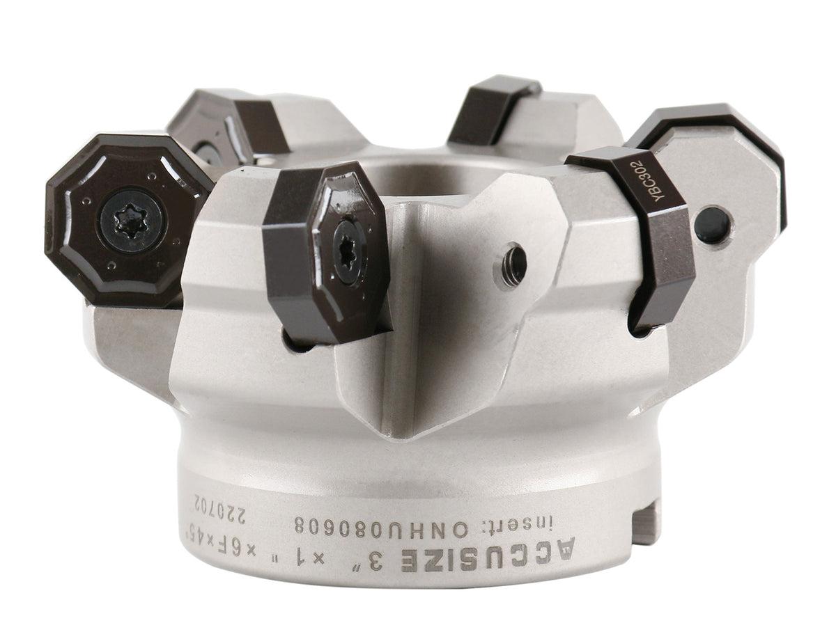 45 Degree Indexable Face Mill for Octagonal Double Side 16 Cutting Edge Insert, with Onhu0800608 Insert, 3300-1629