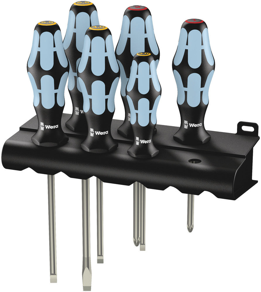 Wera 3334/6 Screwdriver set, stainless and rack, 6 pieces, SKU #5032060001