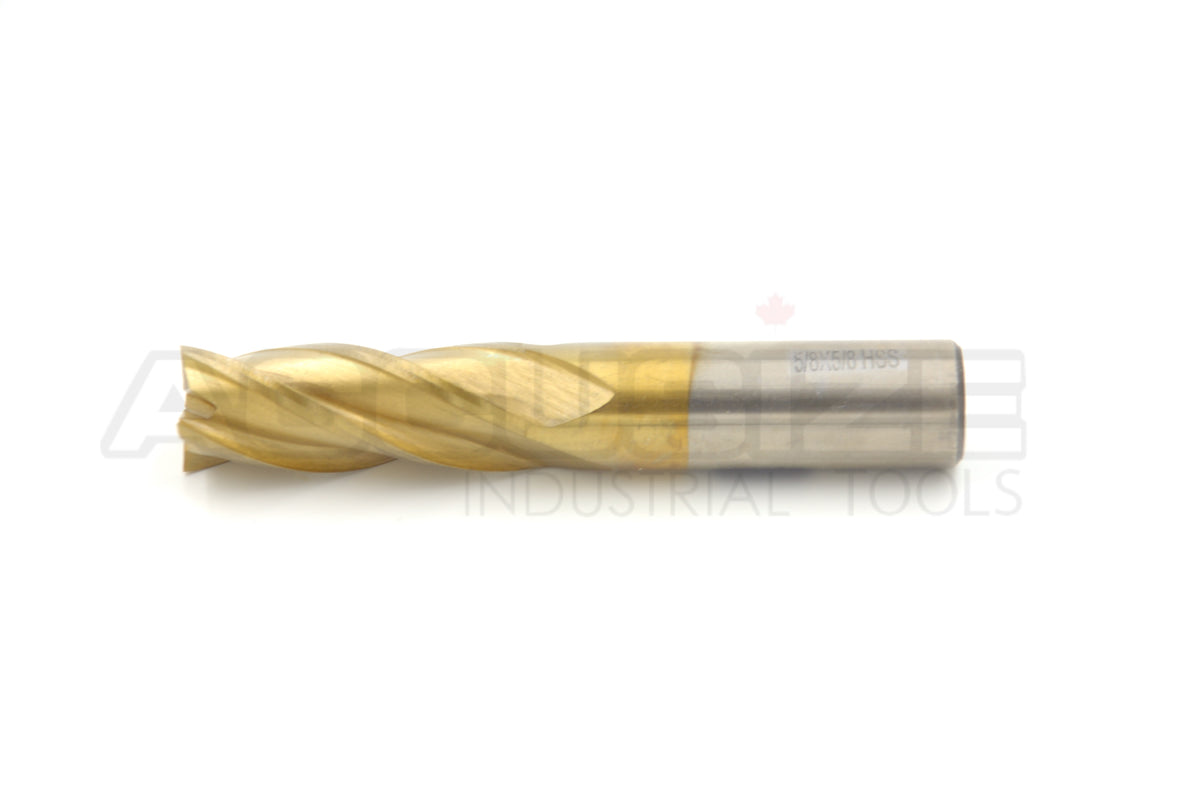 H.S.S. End Mills, TIN Coated, 4 Flute