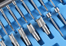 21 Piece High Speed Steel Interchangeable Pilot Counterbore Set, Imperial Size & Metric Size