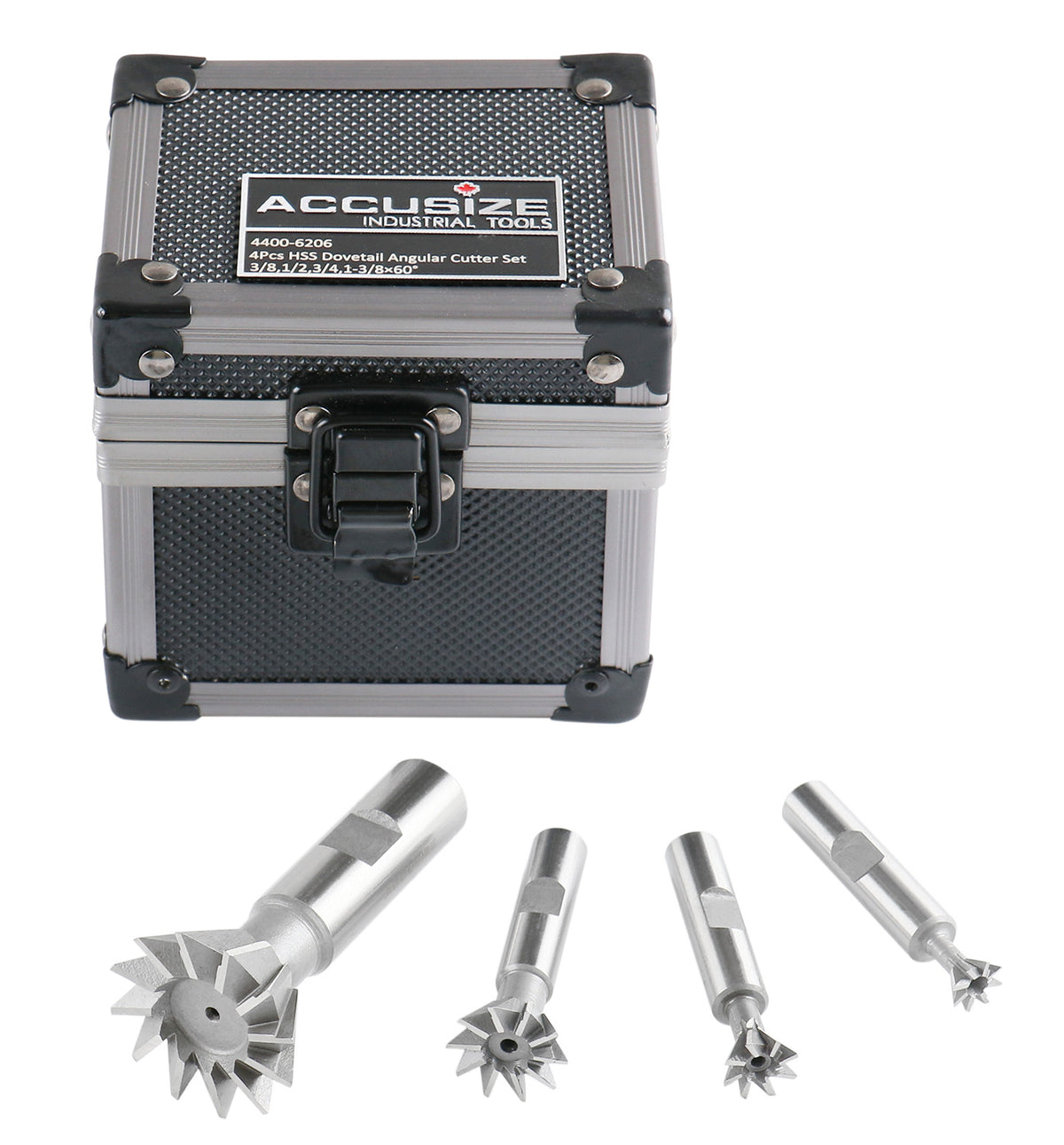 4 Pc 60 Degree H.S.S. Dovetail Angular Cutters, Right Hand Weldon Shank, 4400-6206
