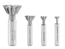 4 Pc 60 Degree H.S.S. Dovetail Angular Cutters, Right Hand Weldon Shank, 4400-6206