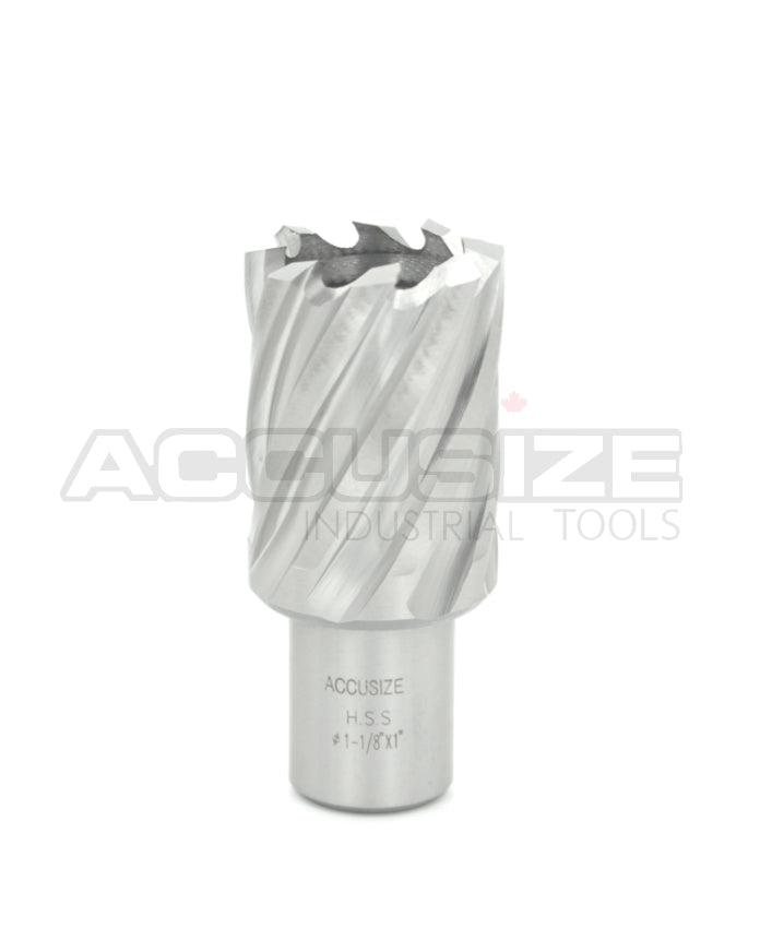 Fraises annulaires H.S.S. de 1" Profondeur de coupe, avec tige Weldon 3/4" ou 1-1/4 po, Ground CBN, ANSI STANDARD