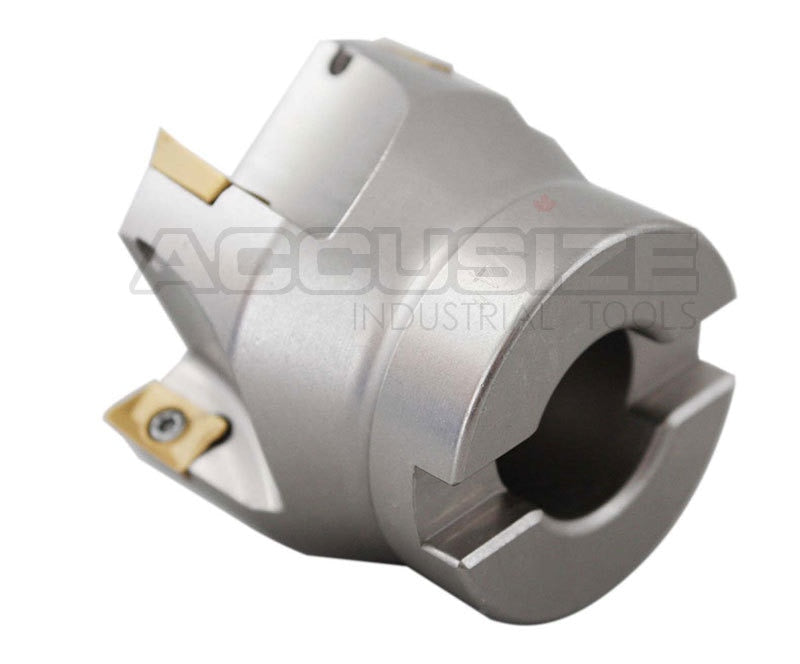 2" x 3/4" 90 Deg. Fraise à épaules carrées indexables avec inserts APKT, #4508 -0012B