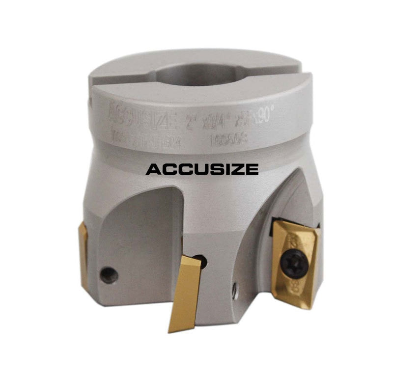 2" x 3/4" 90 Deg. Moulin à épaules carrées indexables avec 15 inserts APKT1604