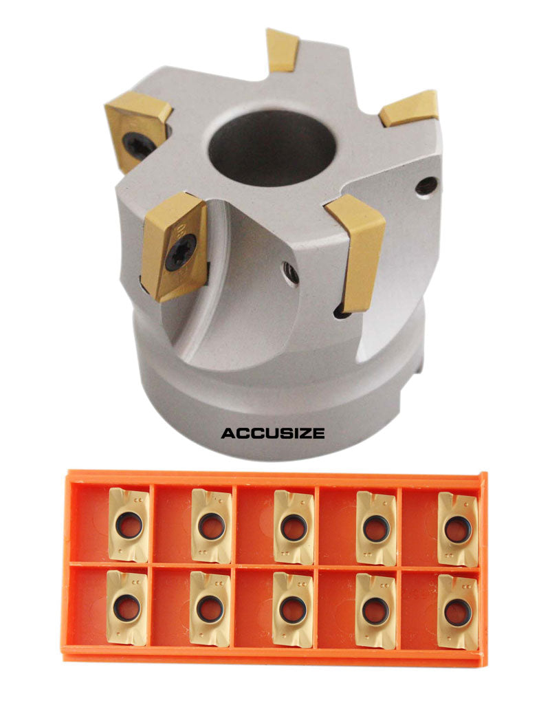 2" x 3/4" 90 Deg. Moulin à épaules carrées indexables avec 15 inserts APKT1604