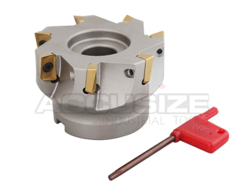 3" x 1" 90 Deg. Square Shoulder Indexable Face Mill plus 17 pc of APKT1604 Inserts, #4508-0018+0056-1604
