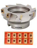 5" x 1-1/2" 90 Deg. Fraise à visage indexable à épaules carrées avec 18 inserts APKT1604,