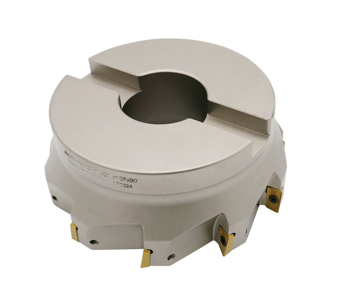 6" x 2" 90 Deg. Square Shoulder Indexable Face Mill w/ 10 pieces APKT1604 Inserts, #4508-0024