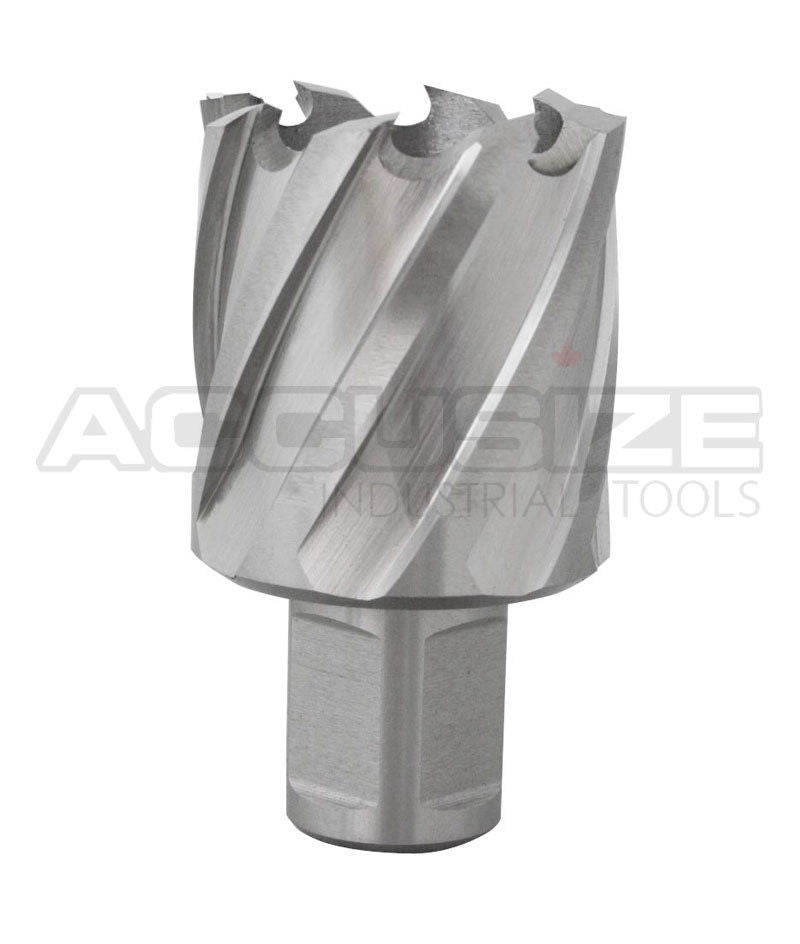 Fraises annulaires H.S.S. de 1" Profondeur de coupe, avec tige Weldon 3/4" ou 1-1/4 po, Ground CBN, ANSI STANDARD