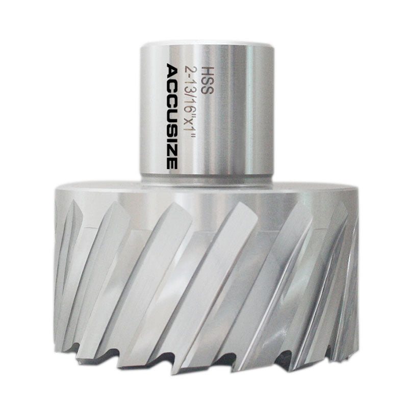 Fraises annulaires H.S.S. de 1" Profondeur de coupe, avec tige Weldon 3/4" ou 1-1/4 po, Ground CBN, ANSI STANDARD