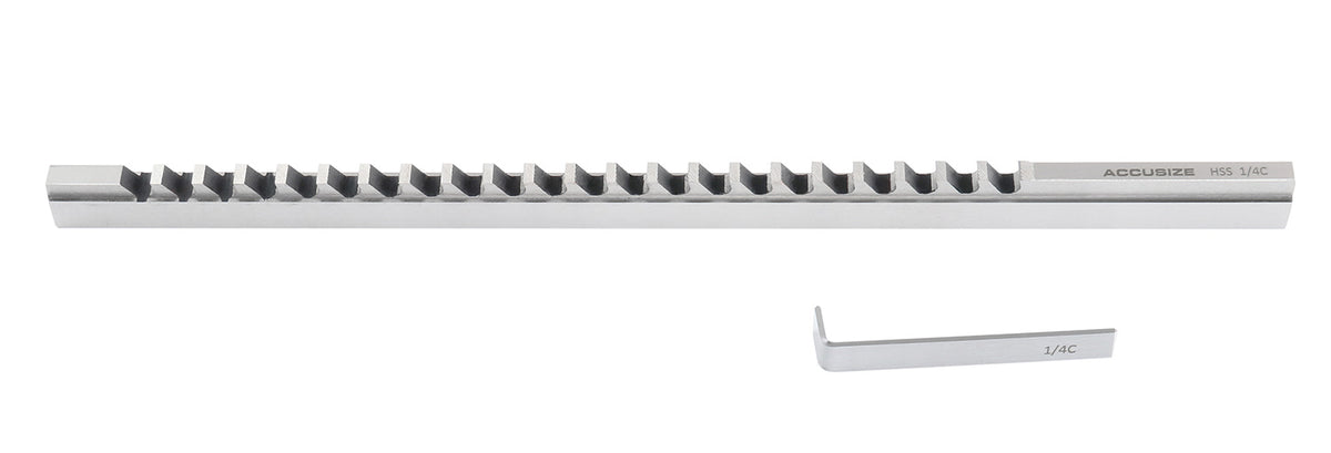 '- 1/4'' to C, Hss Keyway Broach, Fractional, Imperial, 5000-0018