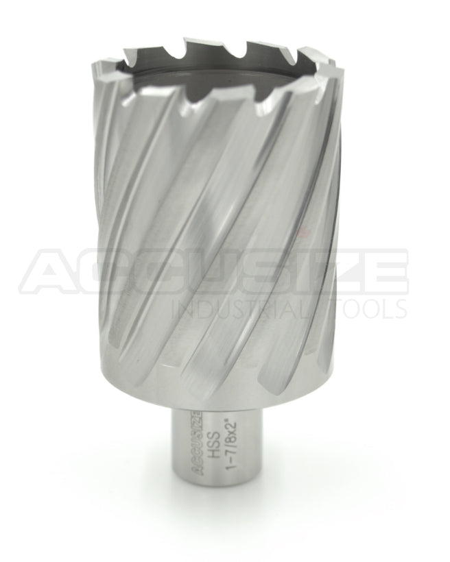 Fraises annulaires H.S.S. de 2" Profondeur de coupe avec tige Weldon 3/4" ou 1-1/4 po, sol CBN, norme ANSI